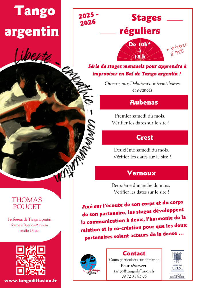 Nouvelle saison de stages de Tango argentin